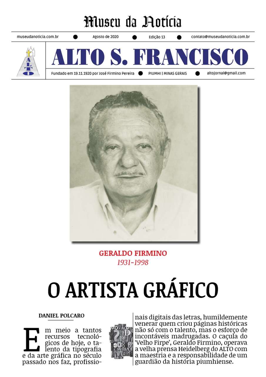 Geraldo Firmino, o artista gráfico do jornal Alto S. Francisco